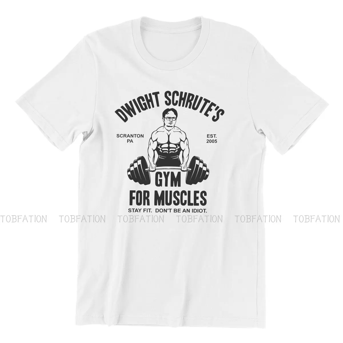 Dwight Schrute Gym for Muscles Classic Harajuku TShirt The Office Jim Halpert TV Leisure T Shirt Male Tee Special Gift Clothes