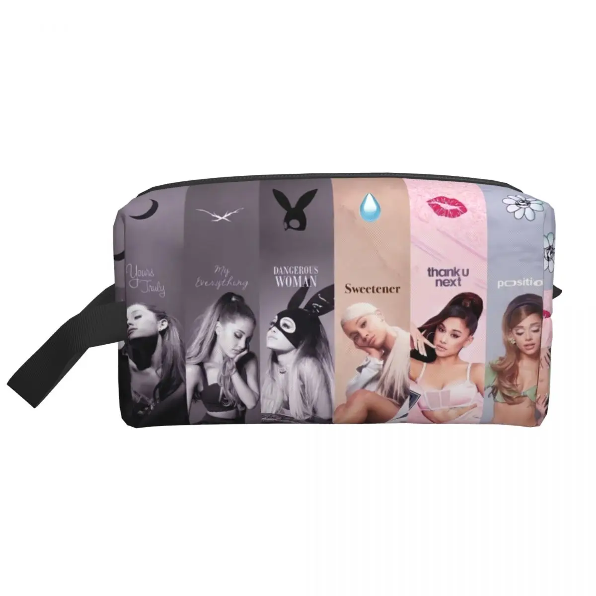 Custom Ariana Grande Pop Music Cosmetic Bag Fashion Large Capacity American Singer Makeup Case Beauty Storage Toiletry Bags