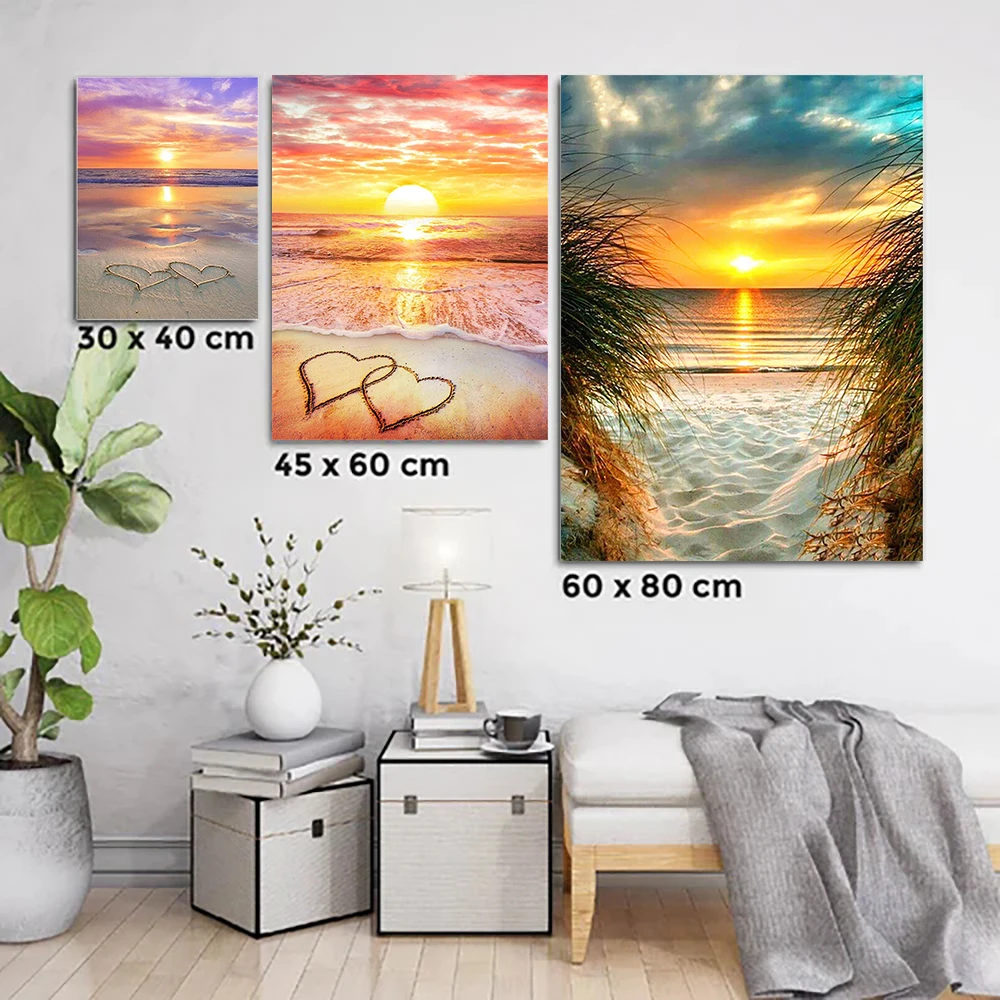 YOUQU Landscape Diamond Painting DIY Beach Sunset Diamond Embroidery Cross Stitch Mosaic Picture 5D Home Decoration Art Gift