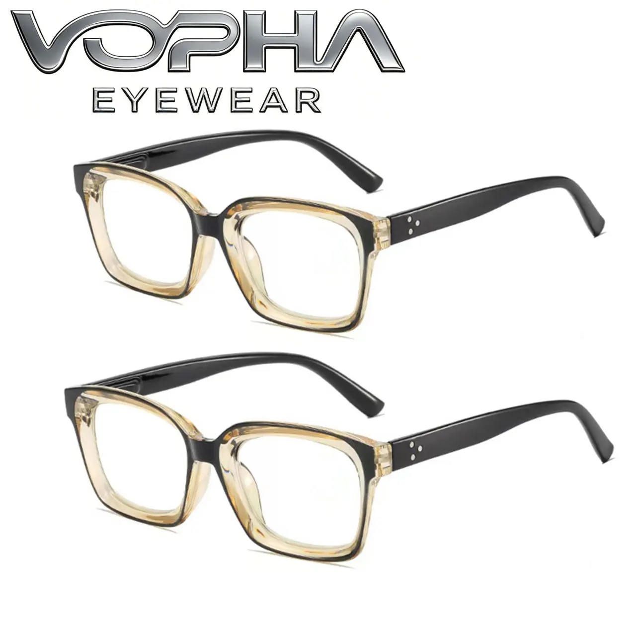 2 Pack Thick Square Acetate Glasses Frame for Women Men, Blue Light Blocking Geek Chic Retro Vibes Oversized Browline Eyewear
