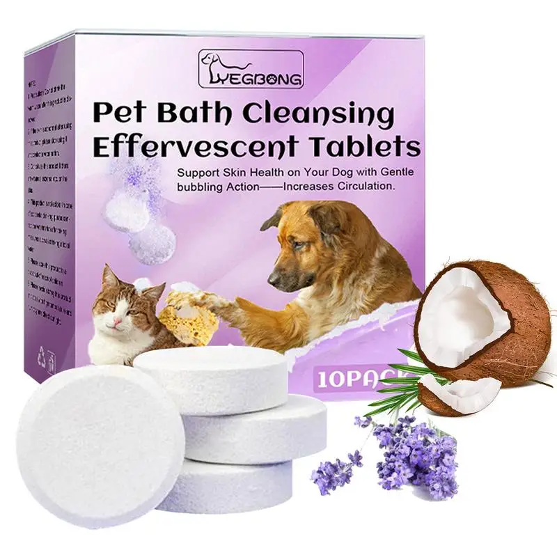 Dog Cleaner Tablet Pet Bath Cleansing Effervescent Tablets Long-lasting Fragrance Tablets Spa Washing Odor Removal Deodorization