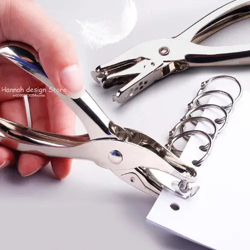 Imagen 1 del producto Perforadora de un solo orificio de mano de 3/6mm, herramientas perforadoras de Metal para álbum de recortes, pendientes, collares, tarjetas, papelería escolar, suministros de oficina