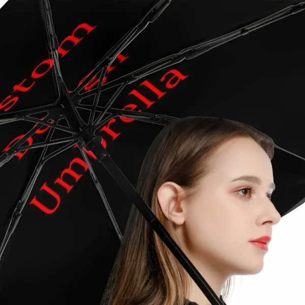 Personalized Automatic Umbrella Rain Women Three Folding Umbrellas Windproof Custom Design Umbrella Female Waterproof Parasol