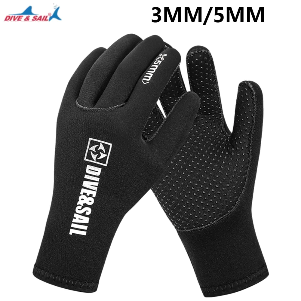 DIVE SAIL 3/5mm Neoprene Diving Winter Heated Gloves For Men Women Diver Wetsuit Snorkeling Canoeing Underwater Hunting Glove