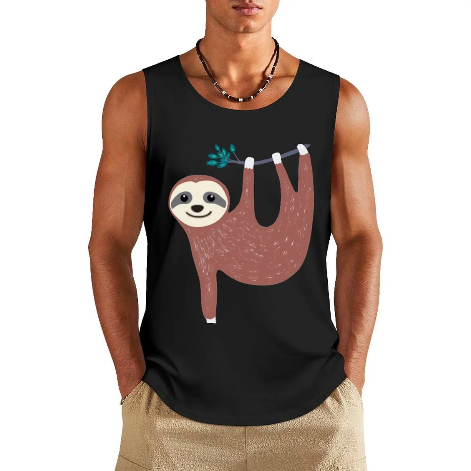 

Sloth Design Tank Top best selling products Men's gym sleeveless vests anime