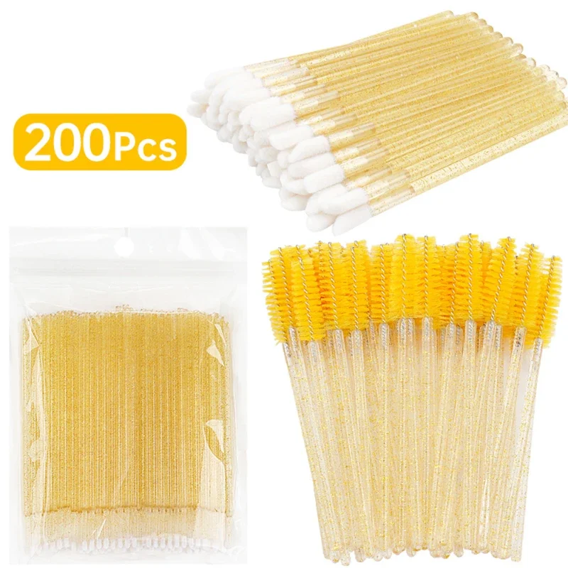 200pcs Eyelash Extension Special Eyelash Removal Brush Micro Brush Eyelash Brush Lipline Cotton Brush for Eyelash Extension Tool