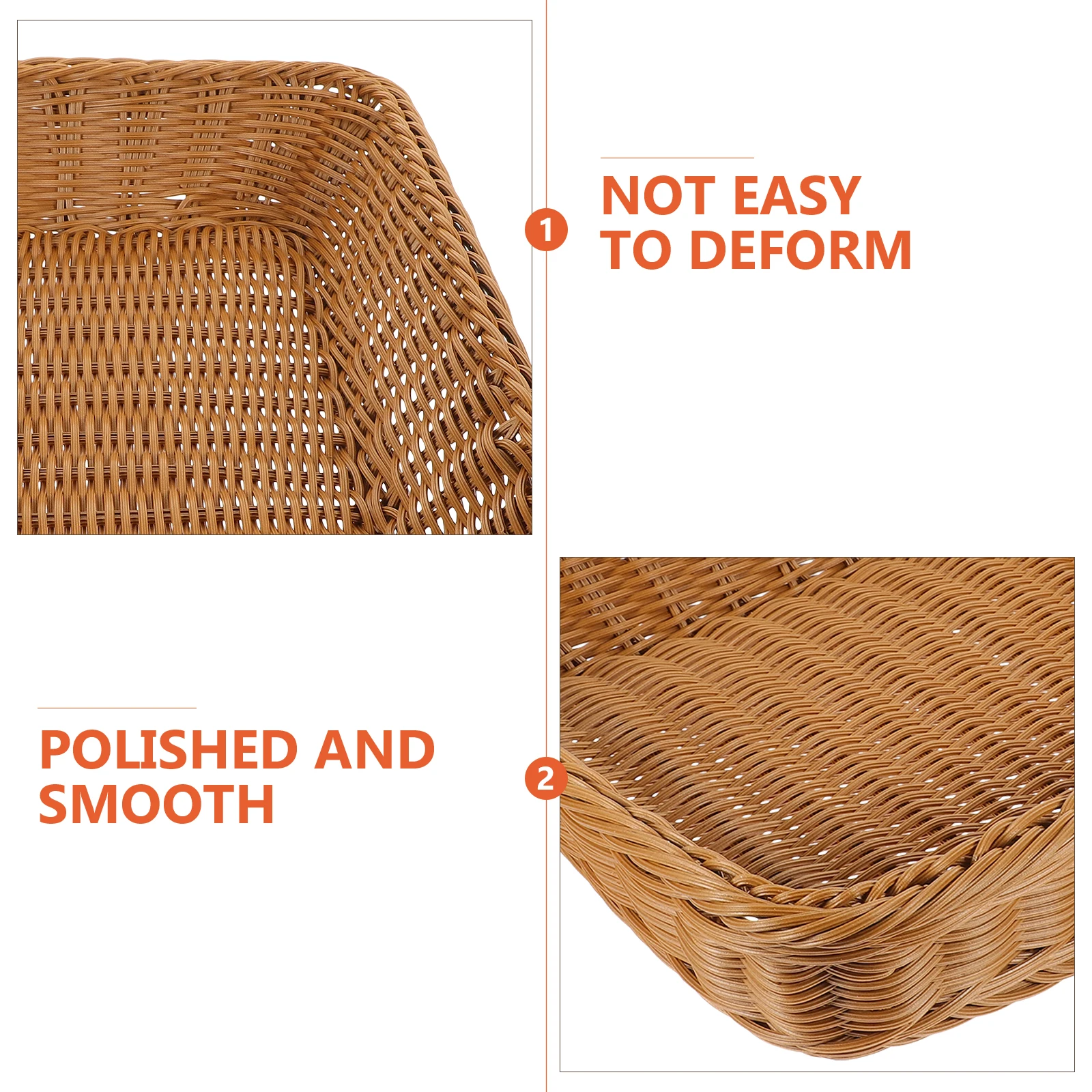 

Simulation Rattan Woven Basket Household Bread Fruit Food Storage Organizer Decorative Container Kitchen Pantry Snacks Baking