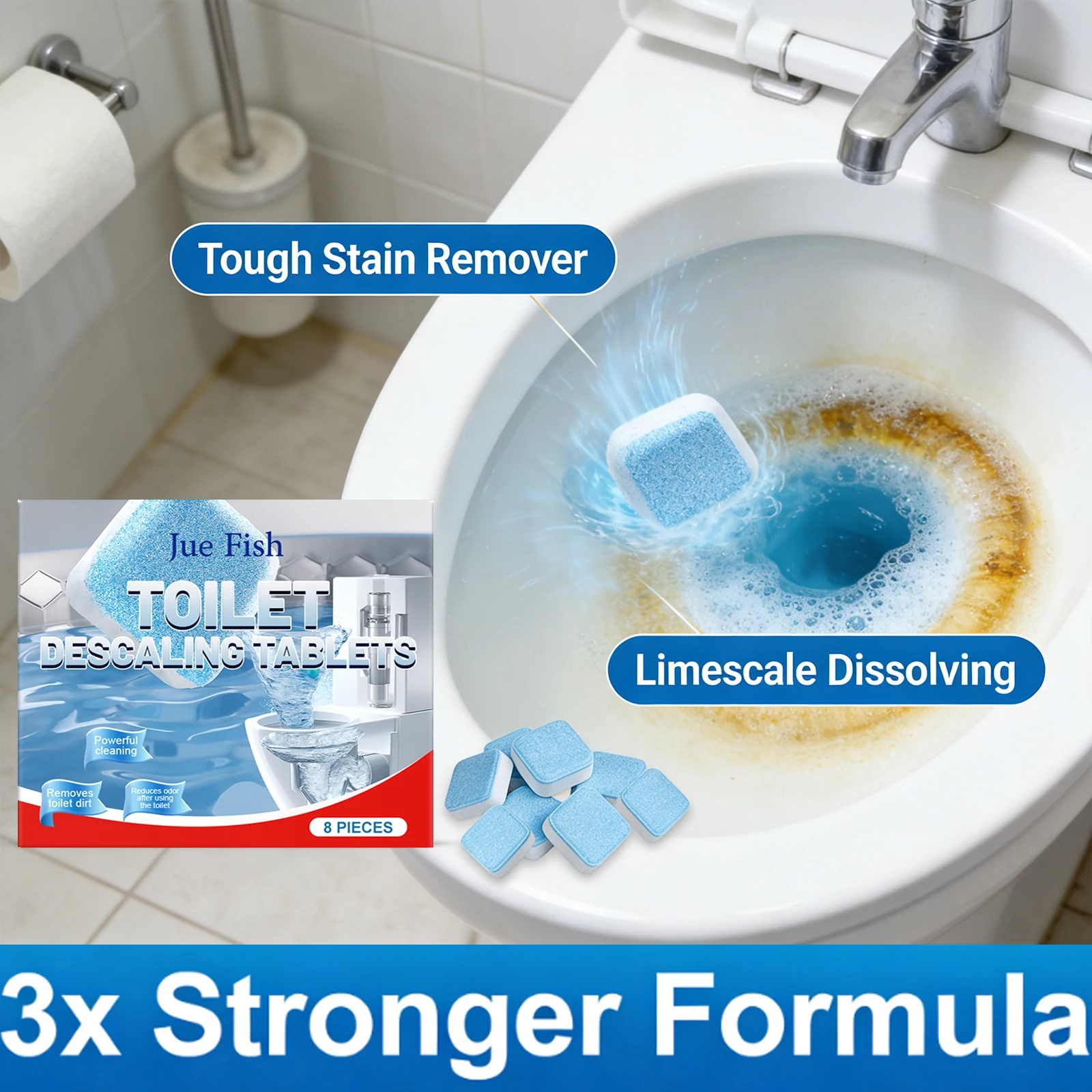 

Toilet Descaling Tablets Powerfully Dissolve Stubborn Stain Remove Odors Reduce Bacterial Growth Fresh Air Toilet Cleaning Sheet