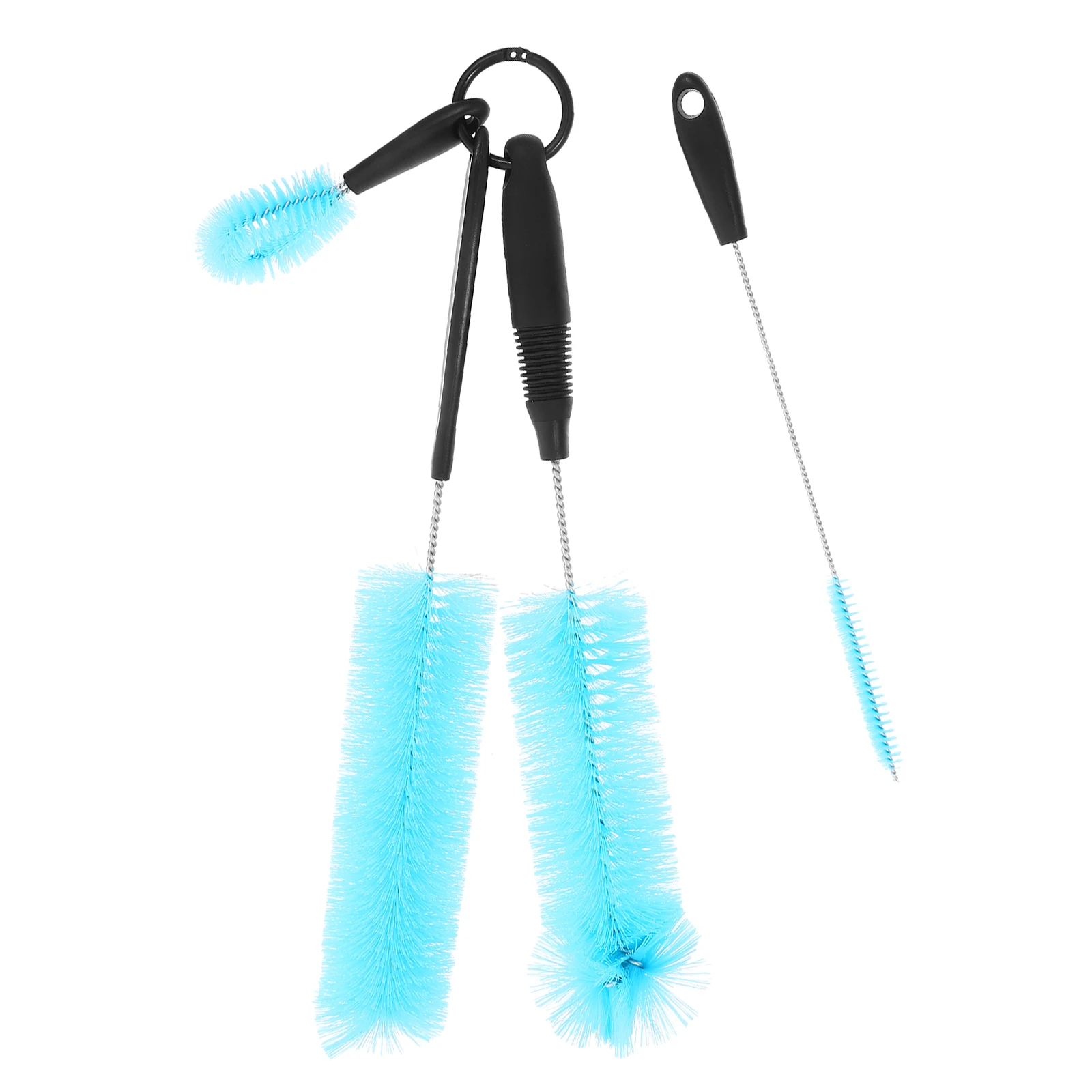 

4Pcs Cup Brush Long Handle 304 Stainless Steel Cleaning Brushes for Water Bottles Glass Jars Blue Different Sizes