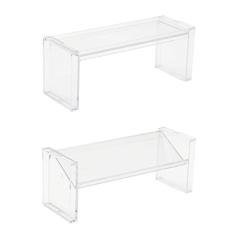 

Desktop Clear Storage Holder, Transparent Stackable Shelf, Organization Rack for Home, Kitchen, Bathroom Collect