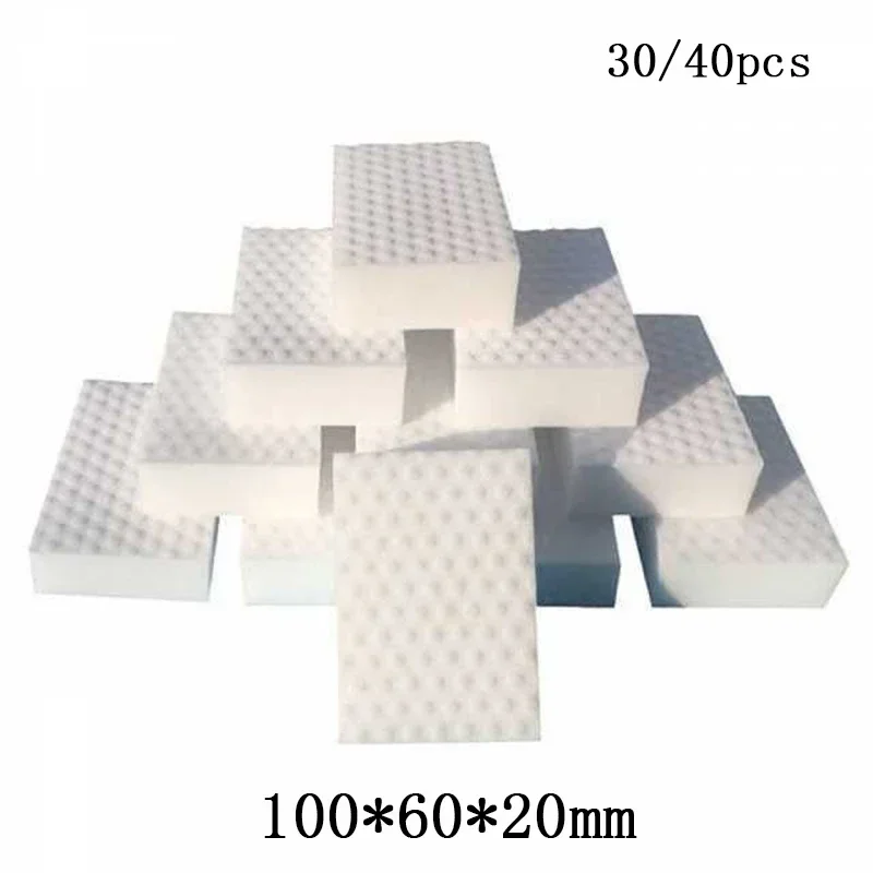 30/40 Pcs White Melamine Sponge Magic Sponge Cleaning Wipe Nano Kitchen Bathroom Multi-function High Density 100*60*20mm