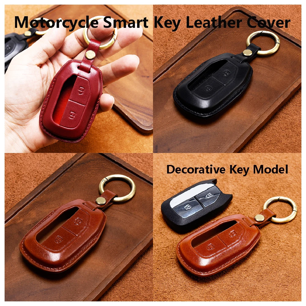 Fits for Indian Challenger Dark Horse 2021+ Motorcycle Smart Key Cover Case 4017761 Gen2 2Button Keyless Ride Keys Leather Pouch