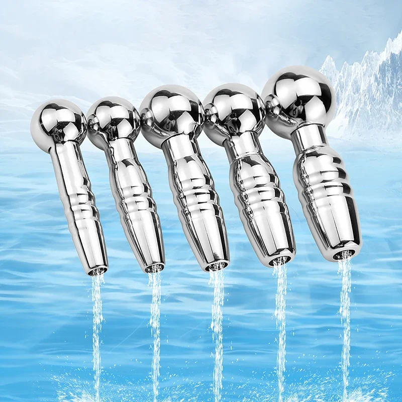 BUYBOOS sonidos uretrales masculinos catéter uretral de Metal tapón uretral de ojo de caballo macho tapón para pene expansor uretral BDSM juego de 5 uds