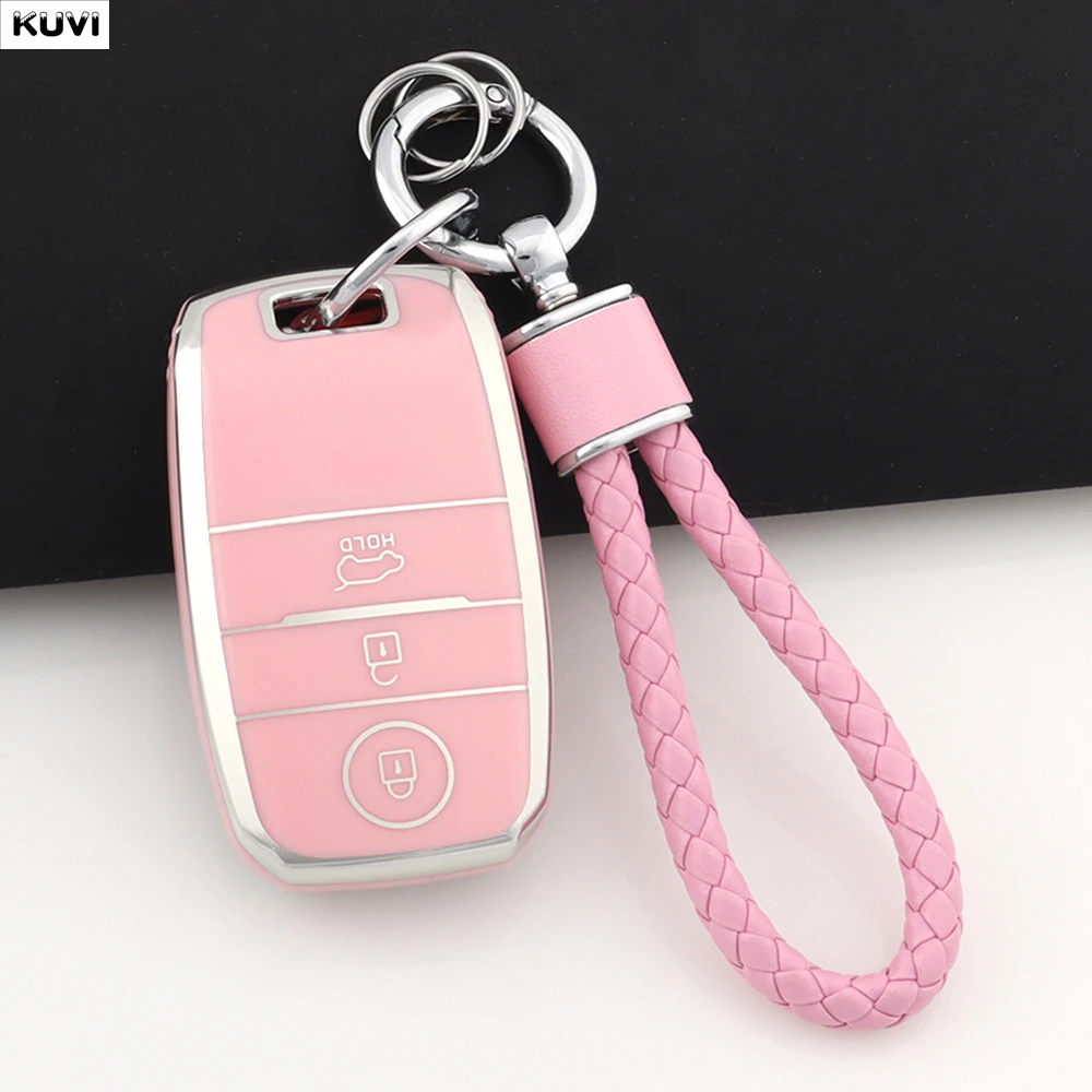 3-Tasten-TPU-Autoschlüsselhülle für KIA Rio Rio5 Sportage Ceed Cerato K3 KX3 K4 K5 Sorento Optima Picanto Zubehör