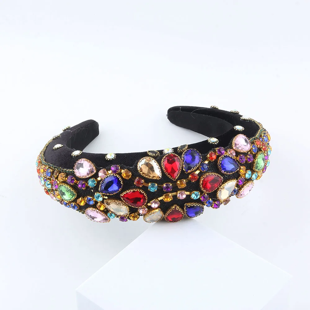Magnificent Palace Hair Accessories New Versatile Fashion Sponge Beads Colorful Sequins High Skull Top Fashion Headband 311