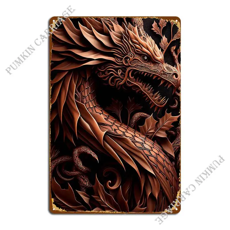 The Mighty Copper Dragon Metal Plaque Pub Wall Cave Bar Wall Decor Tin Sign Poster