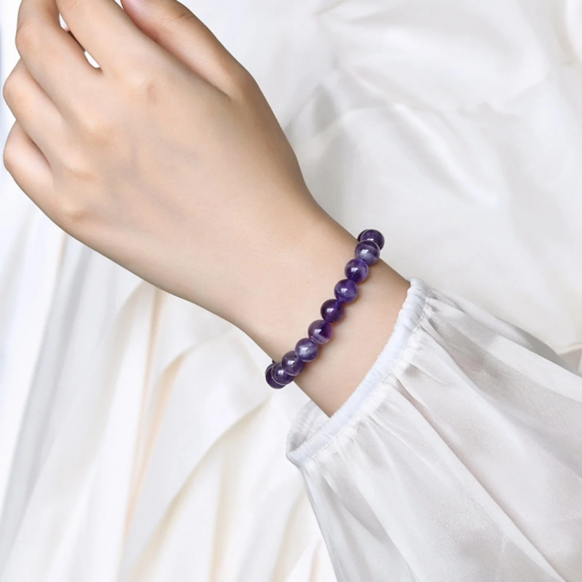 6/8/10/12 مللي متر الطبيعية روز كوارتز سوار كلاسيكي بسيط موضة النساء حفلة ملابس يومية مجوهرات زوجين جيدة هدية سوار مُزين بالخرز