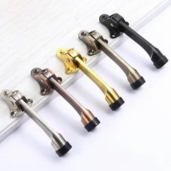 1Pc Door Stopper Kick Down Zinc Alloy Foot-Operated Lever Door Stop Non-Slip Rubber Hardware For Home Decoration Accessories