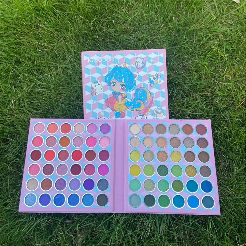 72 colori Cute Unicorn Girl Matte Eyeshadow Palette Glitter Eye Shadow Blush Pigment Palette trucco professionale per occhi viso