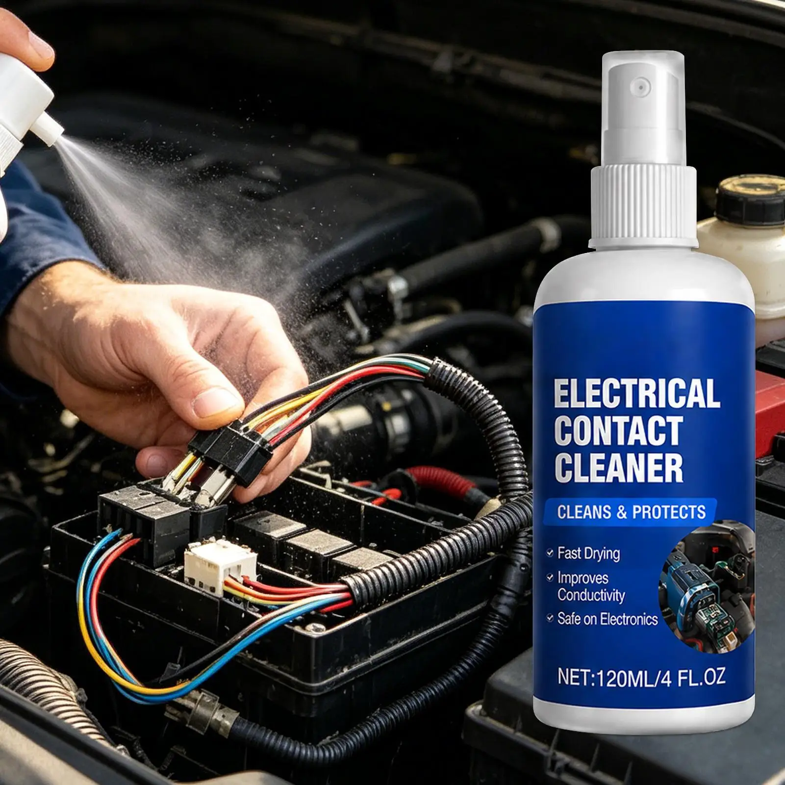 Automotive Electrical Contact Cleaner Fast-Drying Electronic Cleaner Aerosol Spray Heavy Duty Industrial Equipment Degreaser - view 3