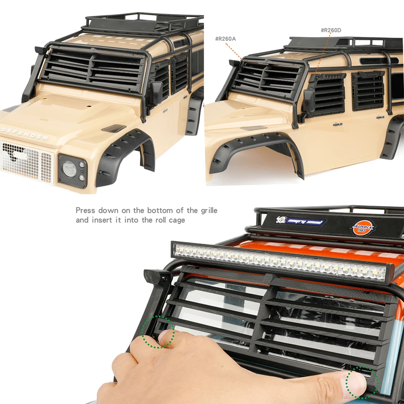 

Front Door Window Armor Grille Doomsday Mobile Suit War Zombie Protection for 1/10 RC Crawler Car Traxxas TRX4 Defender Parts