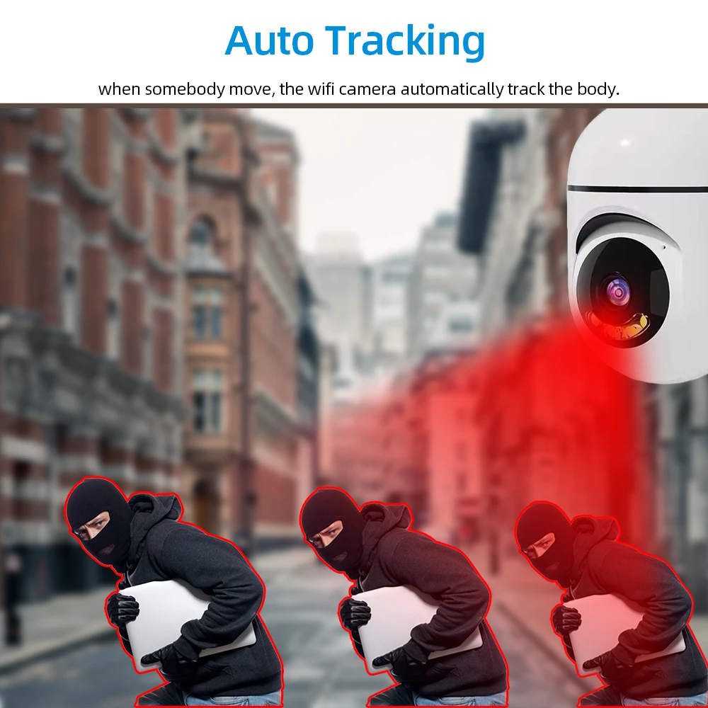 Wireless 5MP Mini PTZ Camera WiFi Indoor Video Surveillance Color Night Vision Auto Tracking for Home Security Baby Monitor Cam