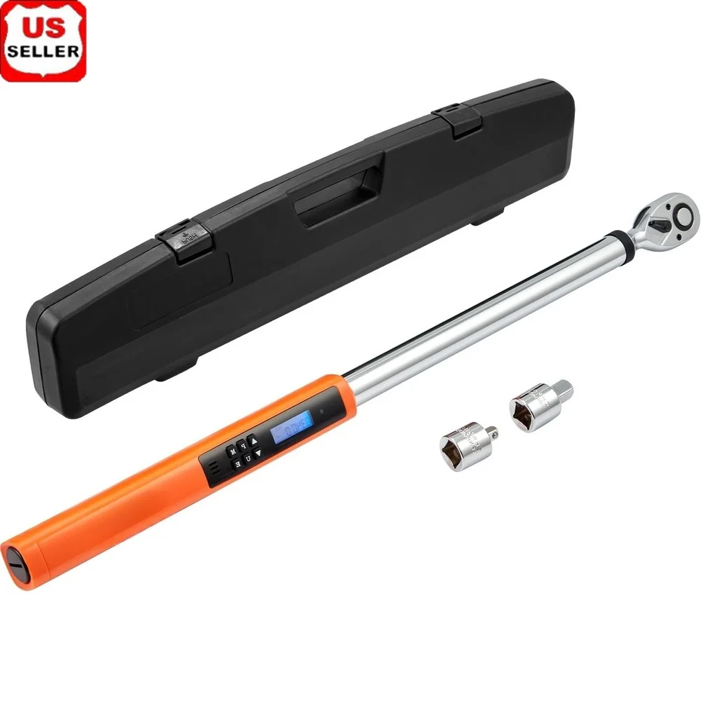 

1/2" Digital Torque Wrench Electronic Torque Wrench Kit 25-250ft.lb 34-340n.m Precision ±2% 72-Tooth Ratchet Durable Tool