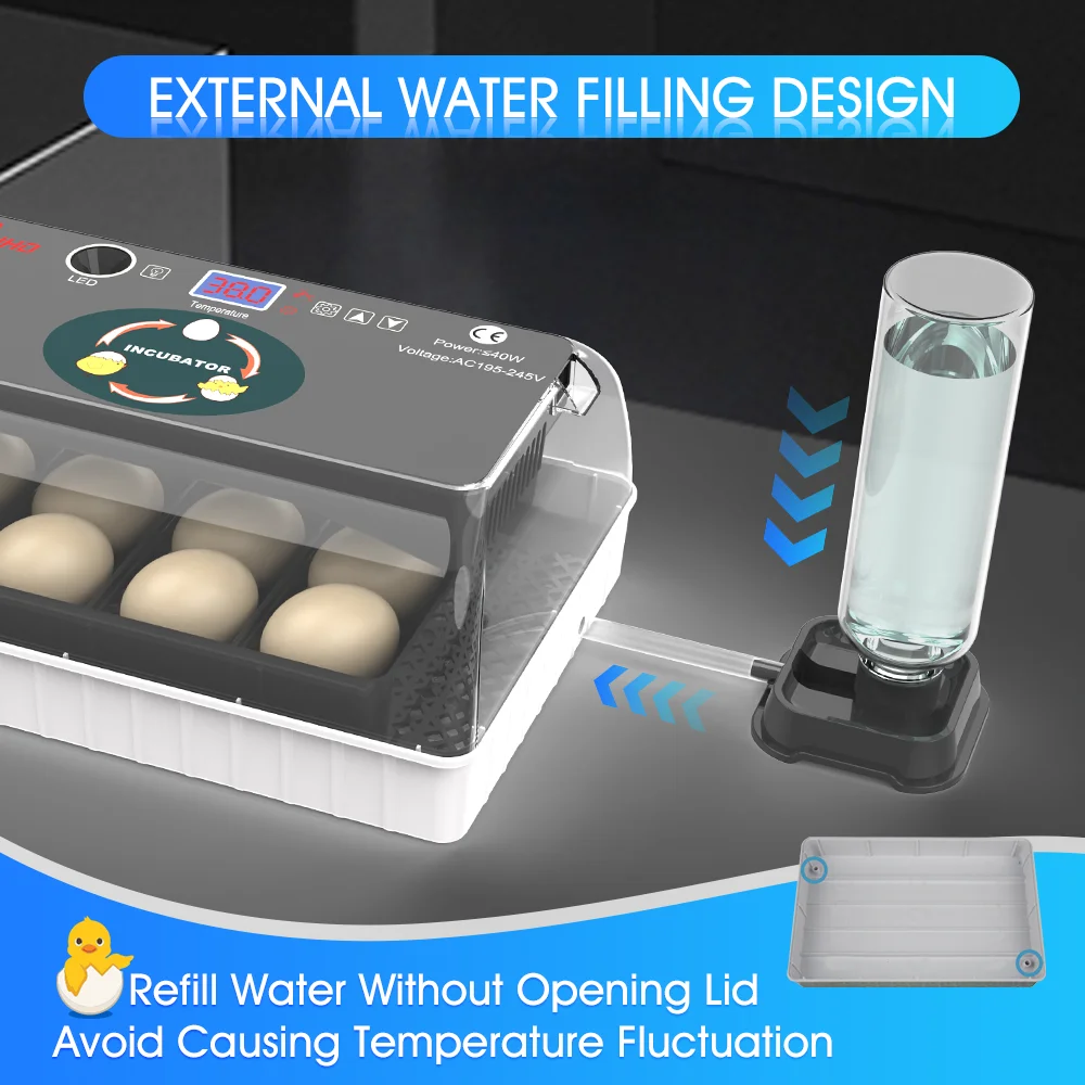 12 full-automatic chicken, duck and bird egg incubators Automatic egg turning intelligent constant temperature incubator