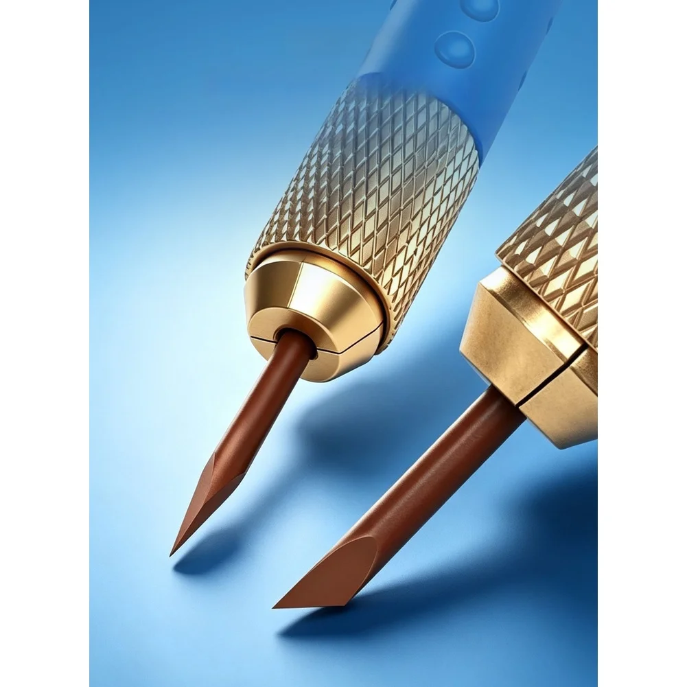 RL-023C Glue Removal Tool for CPU Cleaning and Repair Metal Scraper with Ergonomic Steel Handle 115x8.8mm Blue