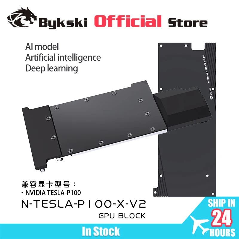 Bykski GPU Block for NVIDIA TESLA P100 Video Card Water Cooling/All Metal AI Intelligence Deep Learning N-TESLA-P100-X-V2