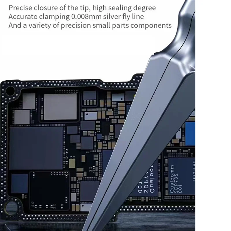 A20F-KA-11 High Hardness Stainless Steel Micrometer Tip Tweezers Non-Magnetic Precise Fly Wire Phone Electronic Repair Tool