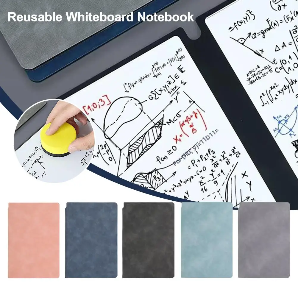 A5 Reusable Whiteboard Notebook with Pen and Erasing Portable Reusable Notebook Cloth Weekly Planner Whiteboard Z3R4