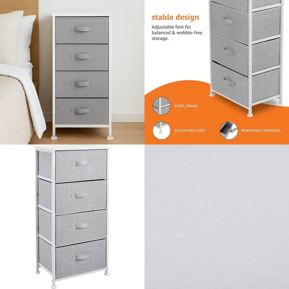 

4-Drawer White Storage Organizer Unit for Closet