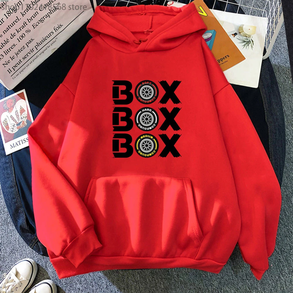 Box Box Box Hodies F1 Tyre Compound V2 Sweatshirts Women\'s Long Sleeve Top Oversized Hooded Funny Games Men Clothing Y2k Clothes