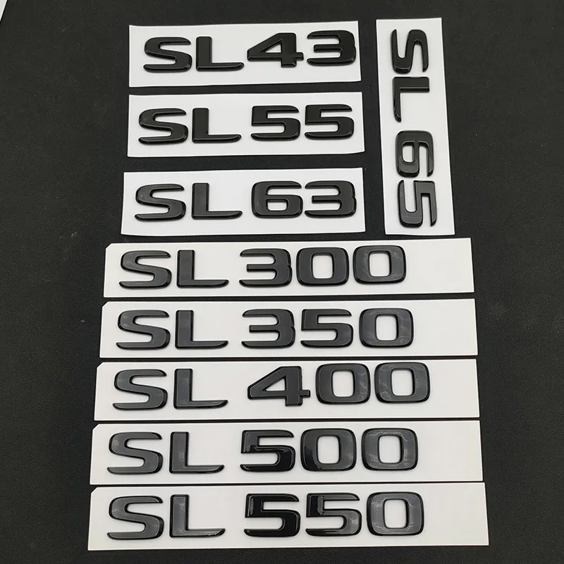 

3D ABS Letters Car Trunk Badge SL 43 55 63 65 300 350 400 450 500 550 Emblem Logo For Mercedes SL R230 R290 R231 Car Accessories