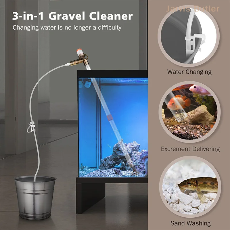 Aquarium Fish Tank Water Changer Manual Suction Device Clean Water Change Pipe For Quick Water Changing Sand Washing Feces