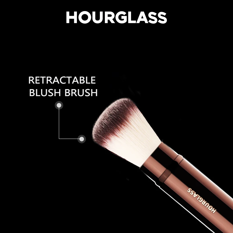 Hourglass Makeup Brush- No.23 Retractable Kabuki Brush Soft Fiber Hair Foundation Fashion Design Single Face Brush