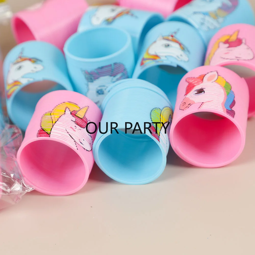 12Pcs Cartoon Unicorn Theme Rainbow Magic Spring Toys for Kids Birthday Party Favors regali omaggio Goodie Bag Pinata Fillers