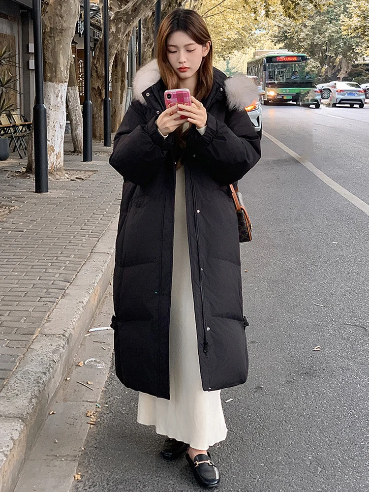 

For Women Clothes Down Cotton-padded Thicken Coat New Korean Style Fur Hooded Long Parkas Winter Puffer Jacket
