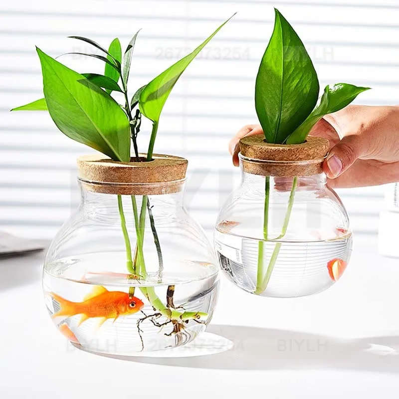 Transparent Hydroponic Plants Glass Vase Propagation Station Vase Rack Office Home Decoration Micro-landscape Ecological Bottle
