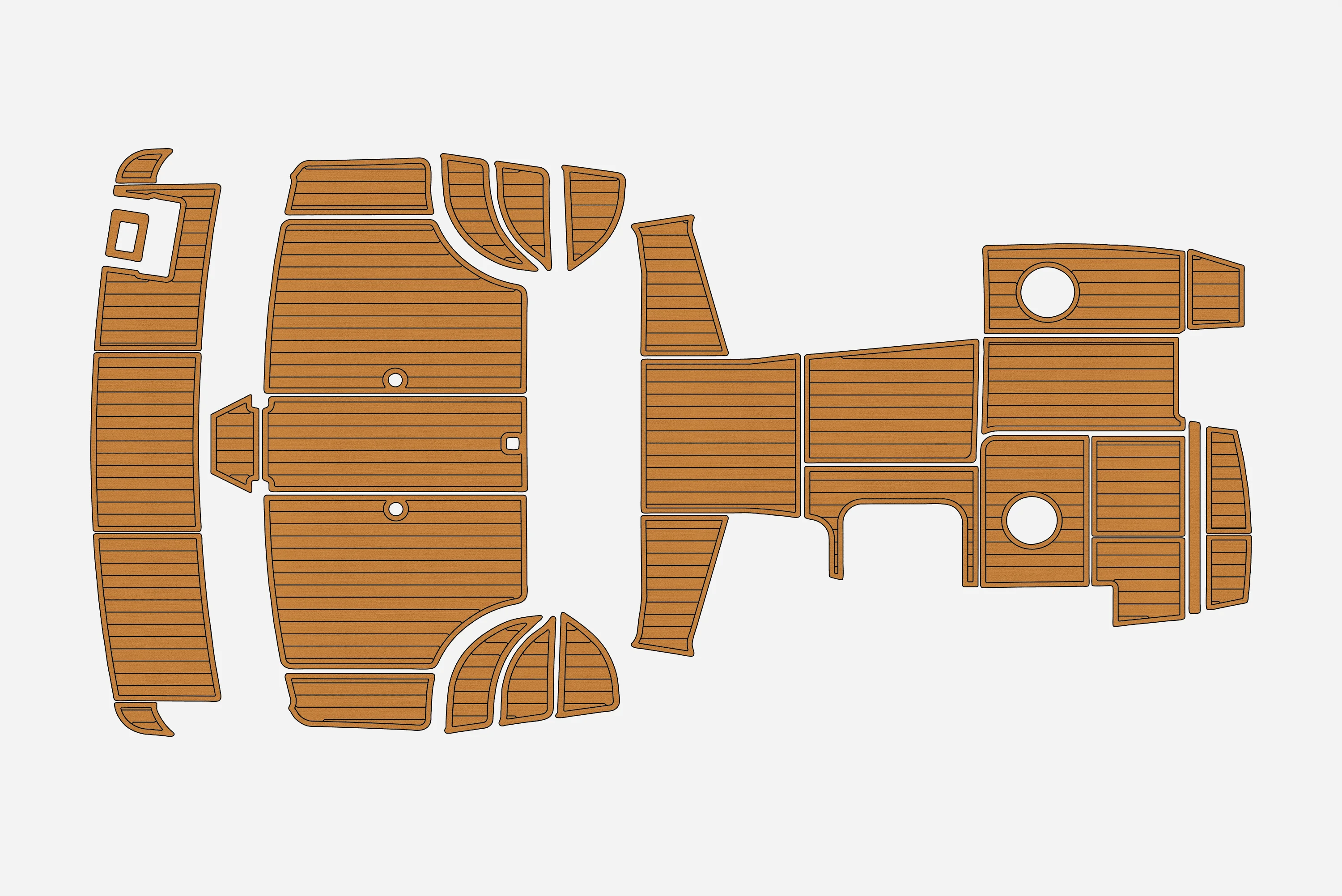 Marine Faux Teak EVA Non-Slip Mat-2005-2009 Carver 360 Mariner Self-Adhesive 1/4