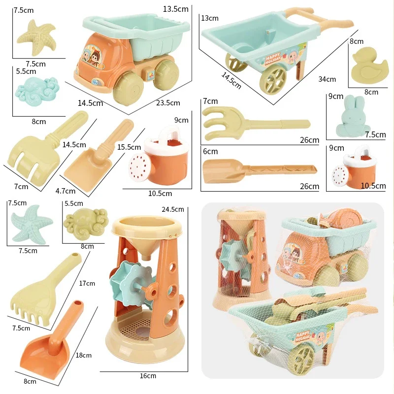 Hot Sale Strand Speelgoed Volledige Set Voor Kinderen Buiten Strand Spelen Zand Graven Shovel Gereedschap Zandloper Emmer Plezier Shovel Kids Speelgoed Cadeau