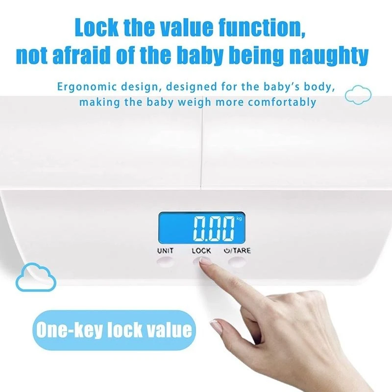 Digital Baby Scale Accuracy Toddler Scale Measure 220lbs Pet Dogs for Cat Scale with Tray Growth Chart Hold Functi 15UB