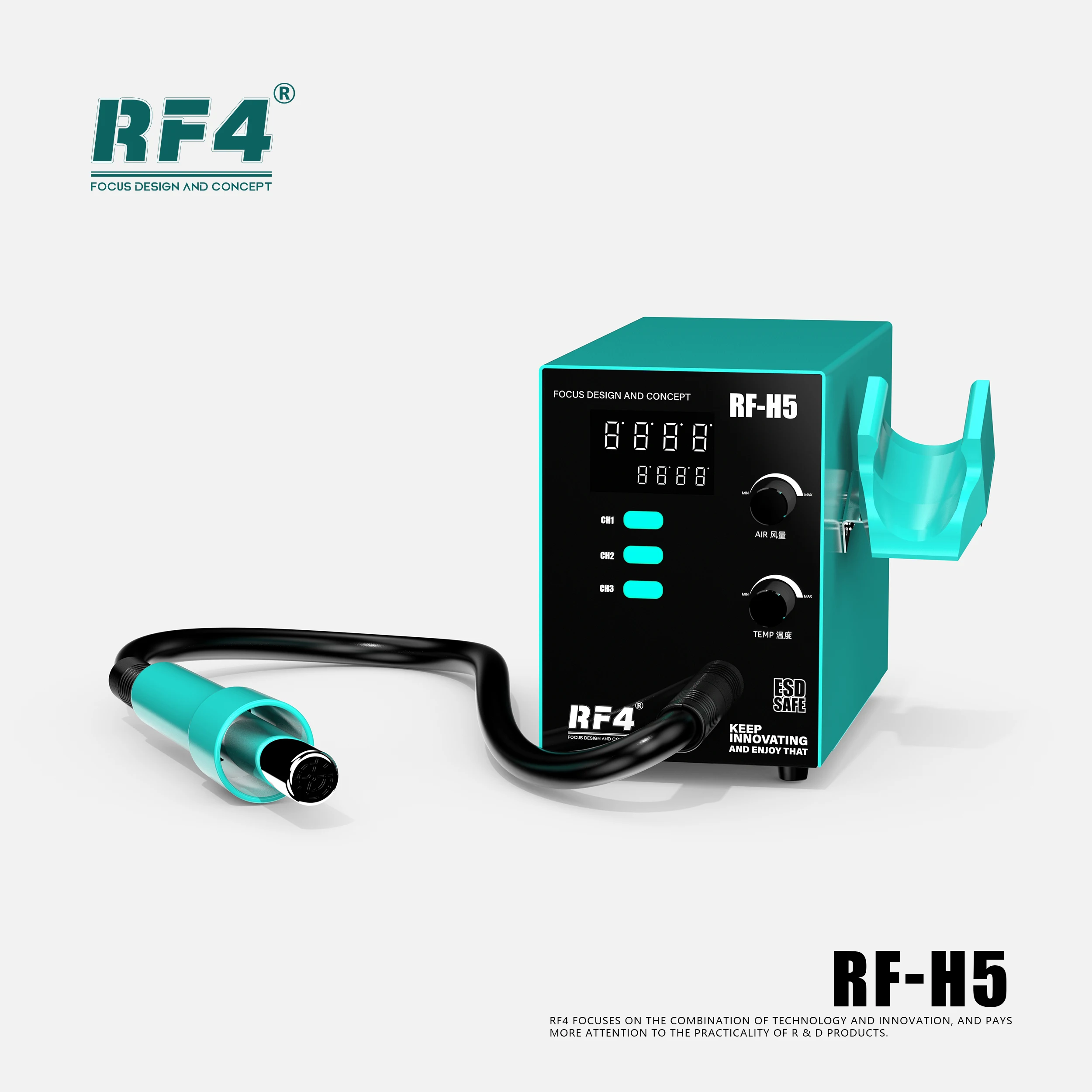 RF4 1200W Hot Air Gun RF-H3 RF-H4 RF-H5 Soldering Station Digital Display BGA Rework Station for PCB Chip Repair Fast Desolderin