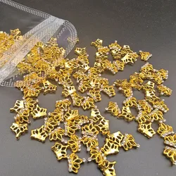 10pcs Metal Crystal Crown Nail Charms Shiny Gold Silver Nail Rhinestones Exquisite 3D Alloy Crown Charms Manicure Decorations