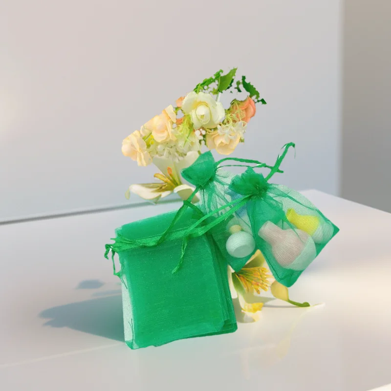 

Designer Organza Gift Pouches Drawstring Closure Wedding Party Favor Bags for Jewelry Sachet Packaging Storage Supplies 100Pcs