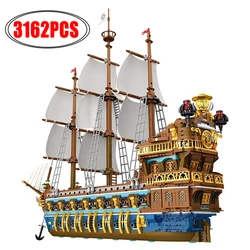 3162PCS Royal Sunshine Sailing Ship Building Blocks Sun Pirate Boat Assembly Model Bricks Education Toys For Kids Holiday Gifts