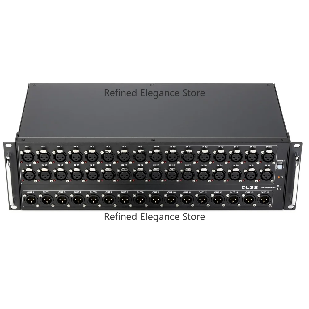 DL32 32 Input 16 Output Stage Box with 32 Microphone Preamplifiers Interfaces for Digital Multicore Applications
