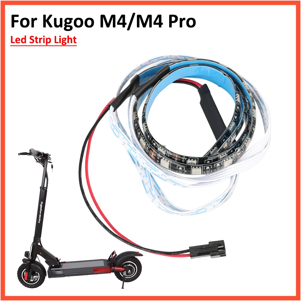 LED Strip Flashlight Bar Lamp for Kugoo M4 Electric Scooter M4 Pro Night Safety General Waterproof Warning Light Parts