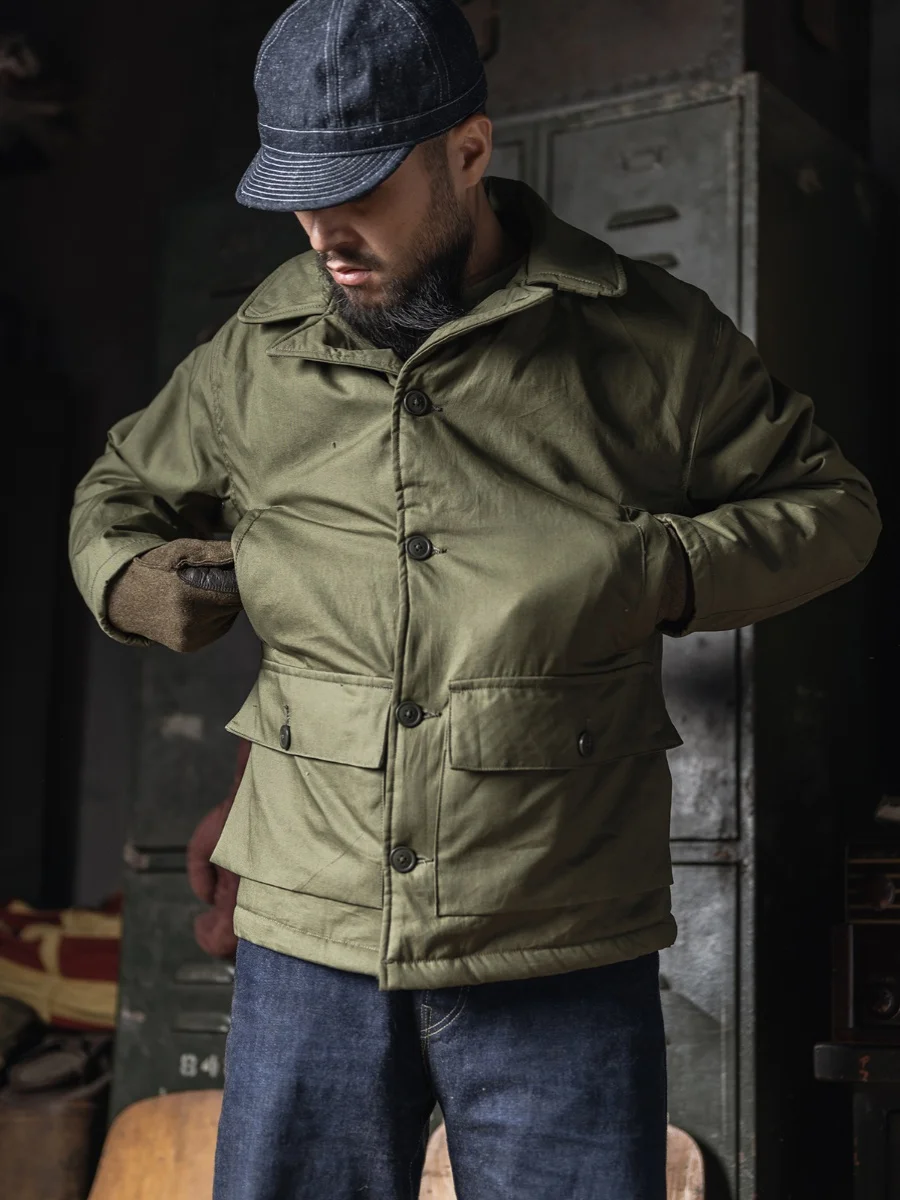 

Красный Bronson Replied USN AL Fce Шерстяное внутреннее пальто на подкладке с внутренней подкладкой, хлопковое пальто с защитой от укусов для собак